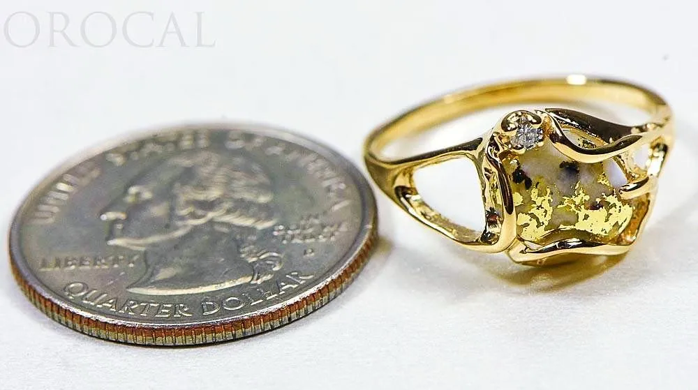Gold Quartz Ladies Ring "Orocal" RL1079DQ Genuine Hand Crafted Jewelry - 14K Gold Casting