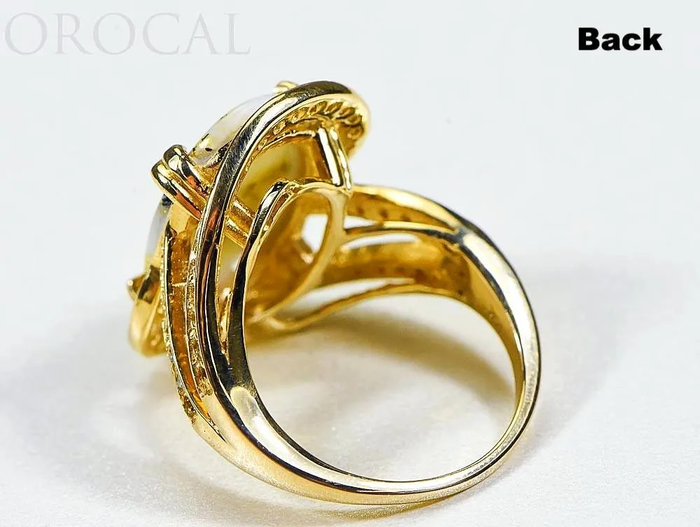 Gold Quartz Ladies Ring "Orocal" RL1105DQ Genuine Hand Crafted Jewelry - 14K Gold Casting