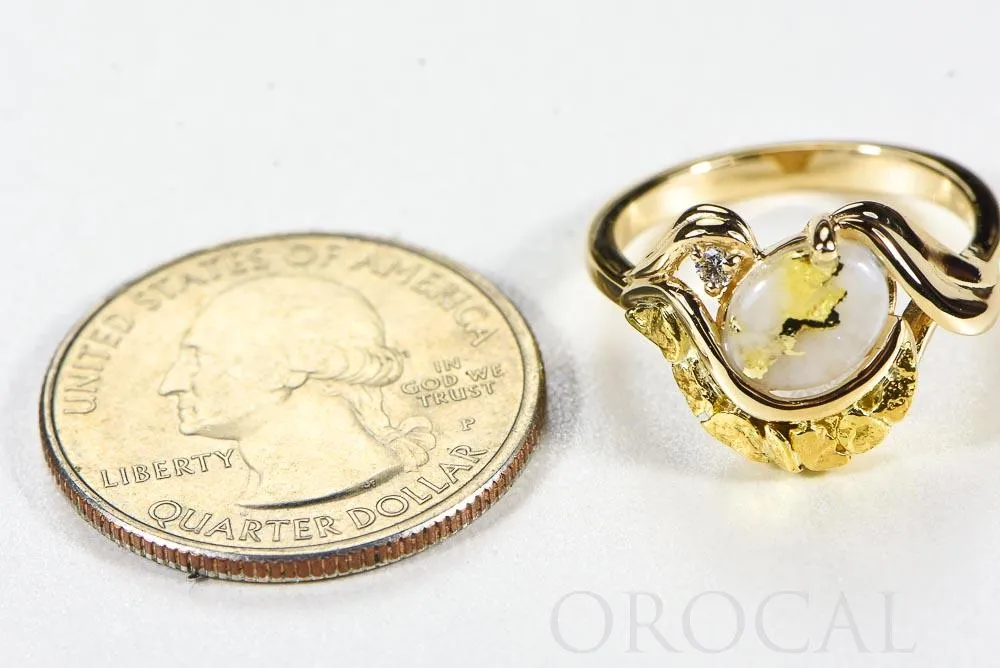 Gold Quartz Ladies Ring "Orocal" RL1137DNQ Genuine Hand Crafted Jewelry - 14K Gold Casting