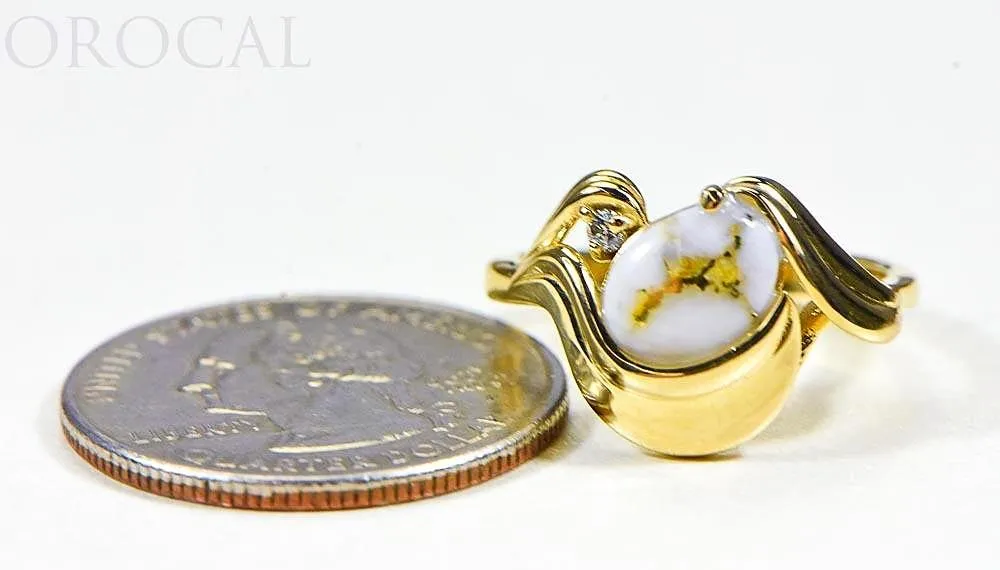Gold Quartz Ladies Ring "Orocal" RL1137DQ Genuine Hand Crafted Jewelry - 14K Gold Casting
