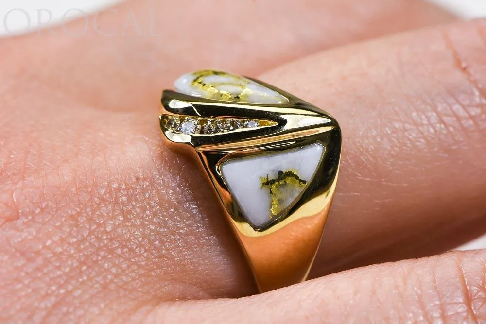 Gold Quartz Ladies Ring "Orocal" RL536D10Q Genuine Hand Crafted Jewelry - 14K Gold Casting