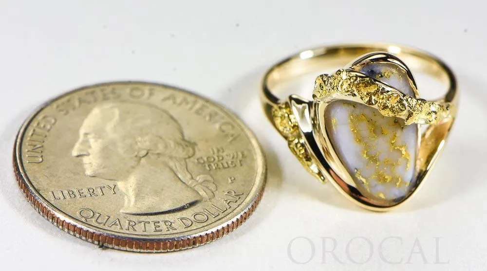 Gold Quartz Ladies Ring "Orocal" RL549OLQ Genuine Hand Crafted Jewelry - 14K Gold Casting