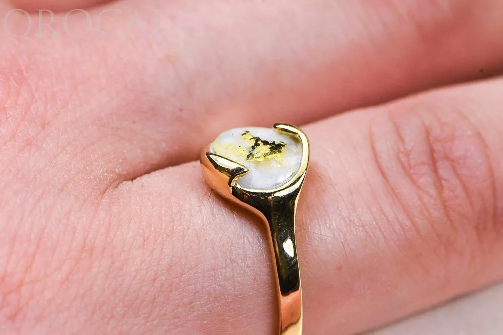 Gold Quartz Ladies Ring "Orocal" RL650Q Genuine Hand Crafted Jewelry - 14K Gold Casting