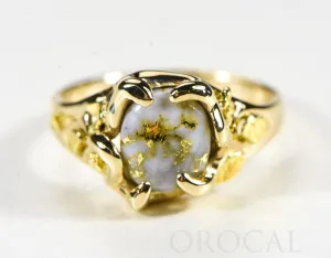 Gold Quartz Ladies Ring "Orocal" RL660Q Genuine Hand Crafted Jewelry - 14K Gold Casting