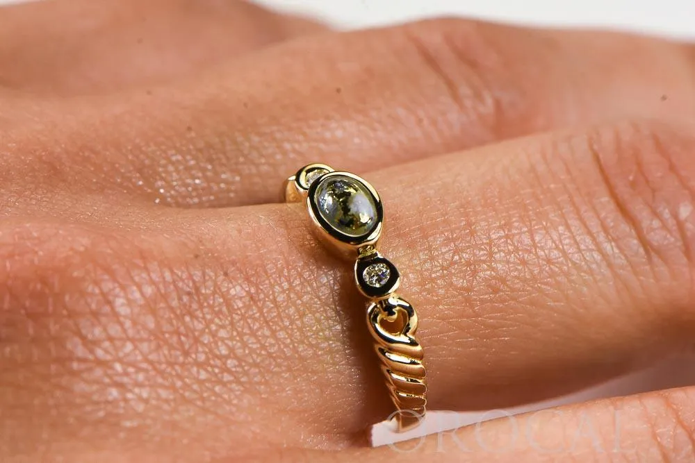 Gold Quartz Ladies Ring "Orocal" RL691D5Q Genuine Hand Crafted Jewelry - 14K Gold Casting