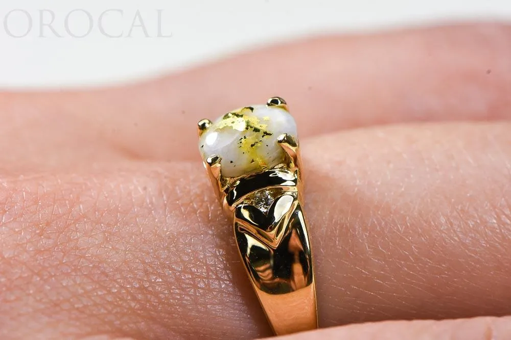 Gold Quartz Ladies Ring "Orocal" RL736D3Q Genuine Hand Crafted Jewelry - 14K Gold Casting