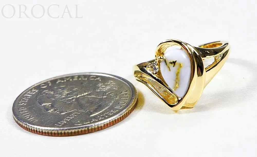 Gold Quartz Ladies Ring "Orocal" RL739D3Q Genuine Hand Crafted Jewelry - 14K Gold Casting
