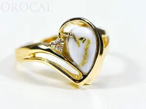 Gold Quartz Ladies Ring "Orocal" RL739D3Q Genuine Hand Crafted Jewelry - 14K Gold Casting