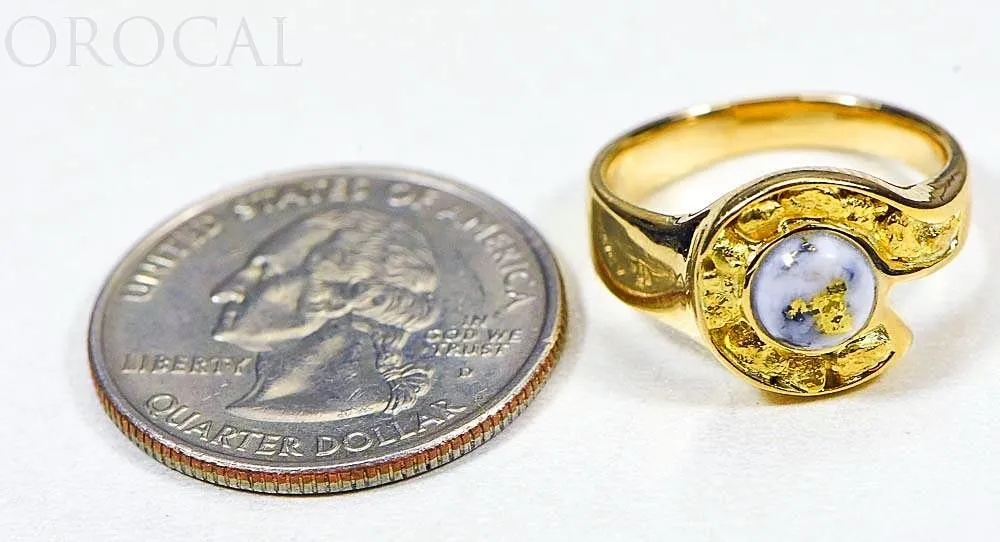Gold Quartz Ladies Ring "Orocal" RLEA5Q Genuine Hand Crafted Jewelry - 14K Gold Casting