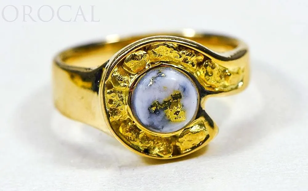 Gold Quartz Ladies Ring "Orocal" RLEA5Q Genuine Hand Crafted Jewelry - 14K Gold Casting