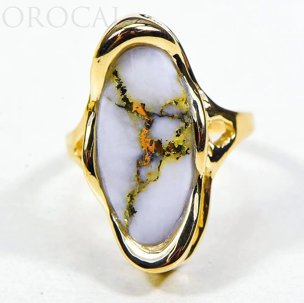 Gold Quartz Ladies Ring "Orocal" RLN790Q Genuine Hand Crafted Jewelry - 14K Gold Casting