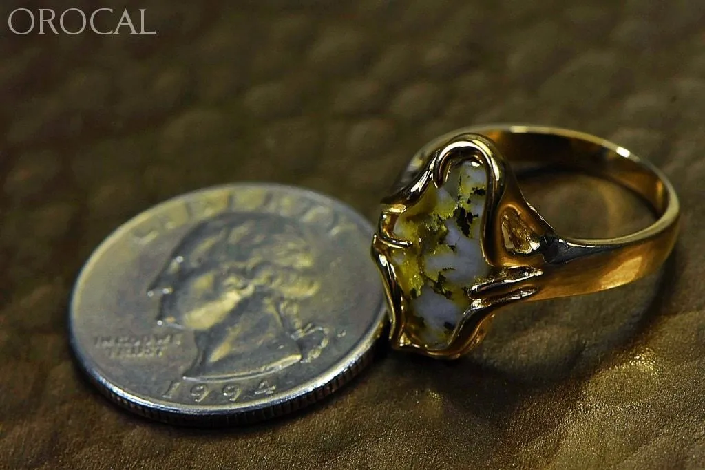 Gold Quartz Ring Ladies "Orocal" RL1031Q Genuine Hand Crafted Jewelry - 14K Gold Yellow Gold Casting