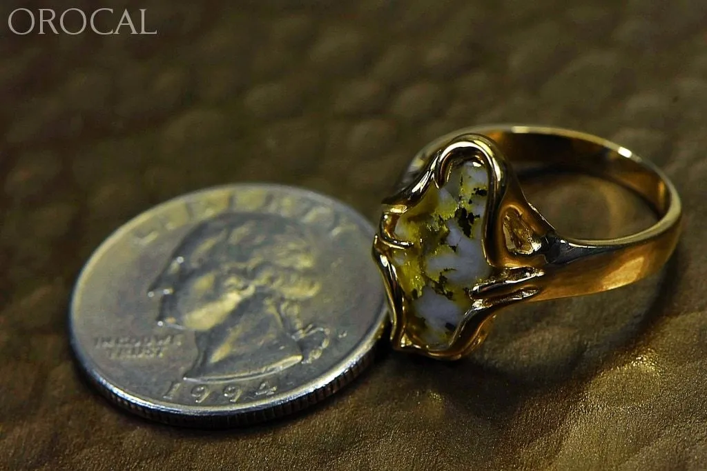 Gold Quartz Ring Ladies "Orocal" RL1031Q Genuine Hand Crafted Jewelry - 14K Gold Yellow Gold Casting