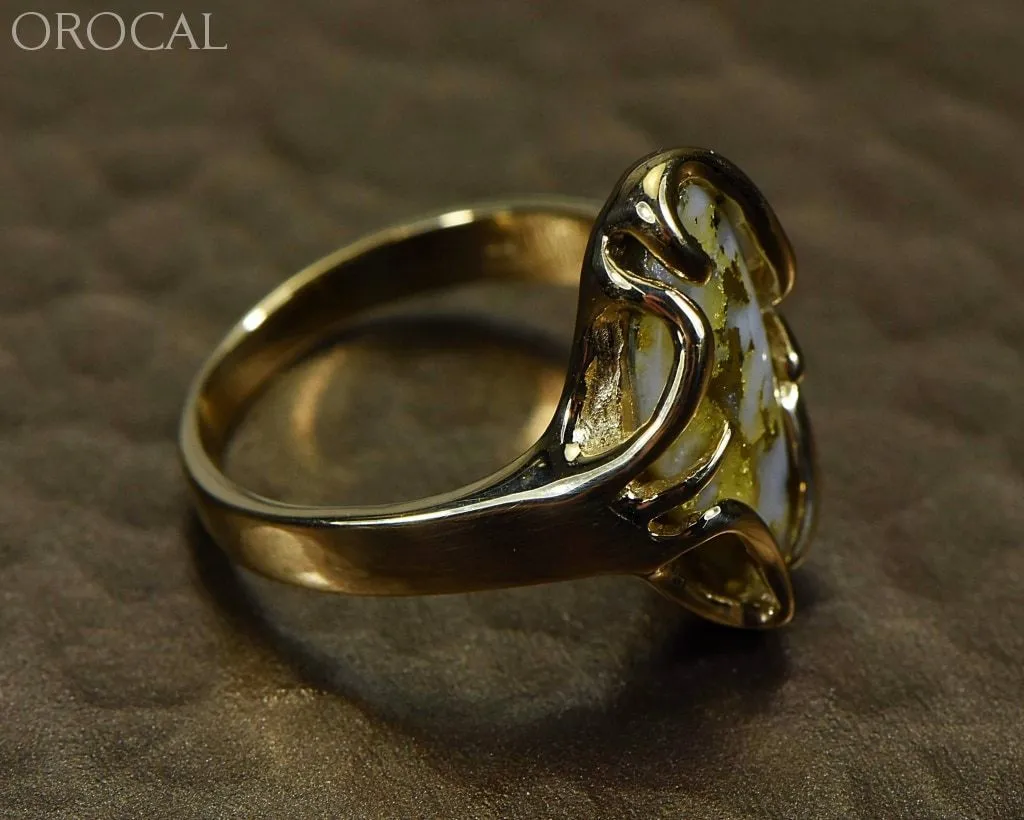 Gold Quartz Ring Ladies "Orocal" RL1031Q Genuine Hand Crafted Jewelry - 14K Gold Yellow Gold Casting