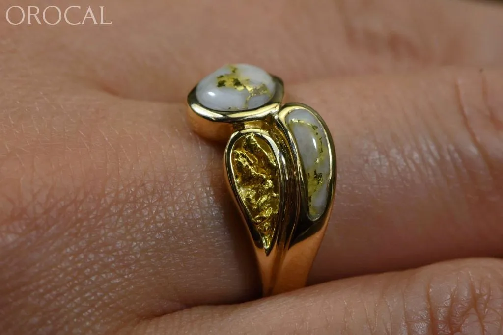 Gold Quartz Ring Ladies "Orocal" RLL1168NQ Genuine Hand Crafted Jewelry - 14K Gold Yellow Gold Casting