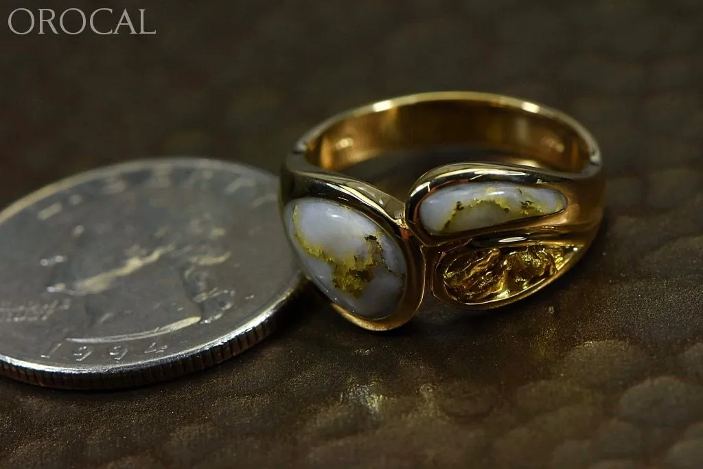 Gold Quartz Ring Ladies "Orocal" RLL1168NQ Genuine Hand Crafted Jewelry - 14K Gold Yellow Gold Casting