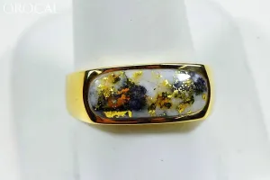 Gold Quartz Ring Mens "Orocal" RM816Q Genuine Hand Crafted Jewelry - 14K Gold Yellow Gold Casting