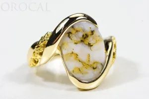 Gold Quartz Ring "Orocal" RL1002NQ Genuine Hand Crafted Jewelry - 14K Gold Casting
