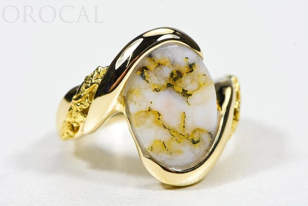 Gold Quartz Ring "Orocal" RL1002NQ Genuine Hand Crafted Jewelry - 14K Gold Casting