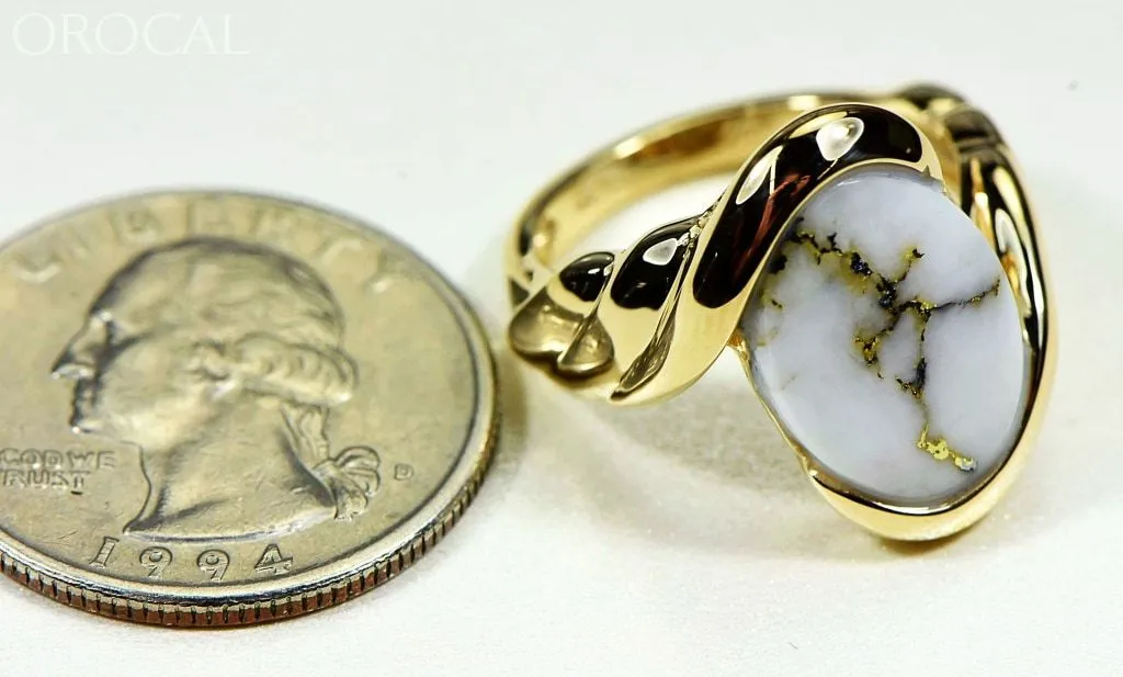 Gold Quartz Ring "Orocal" RL1002Q Genuine Hand Crafted Jewelry - 14K Gold Casting