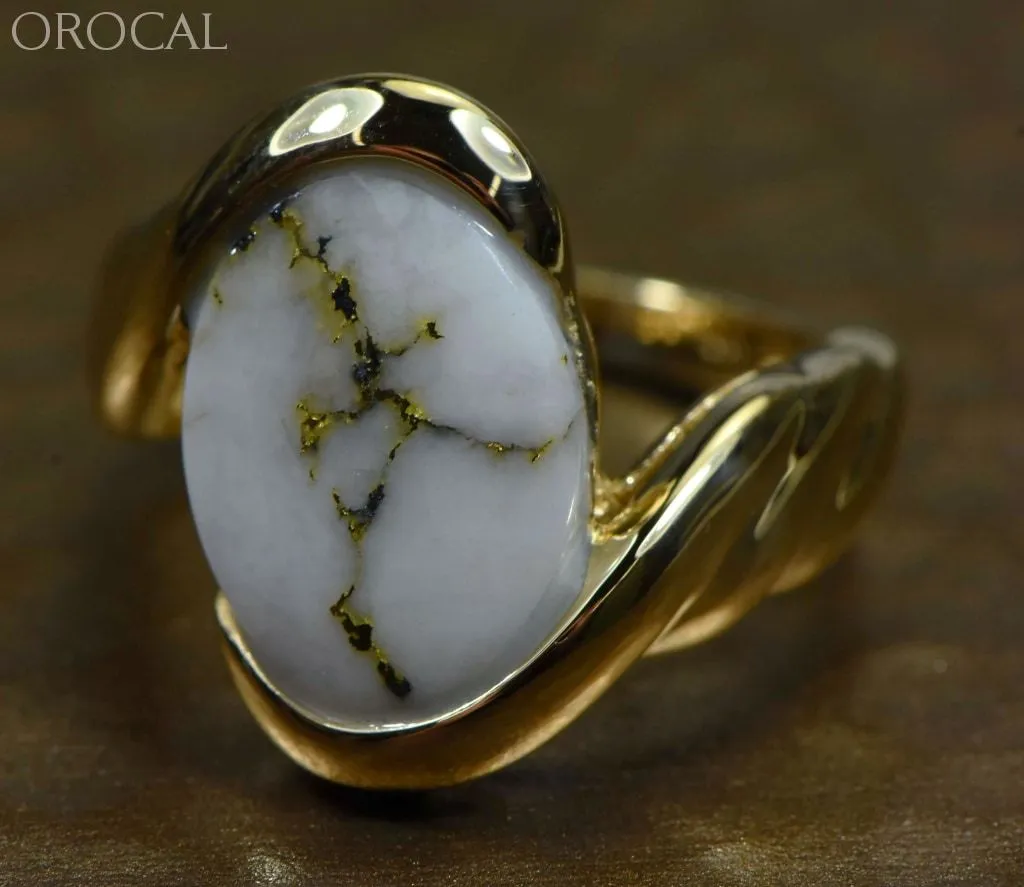 Gold Quartz Ring "Orocal" RL1002Q Genuine Hand Crafted Jewelry - 14K Gold Casting