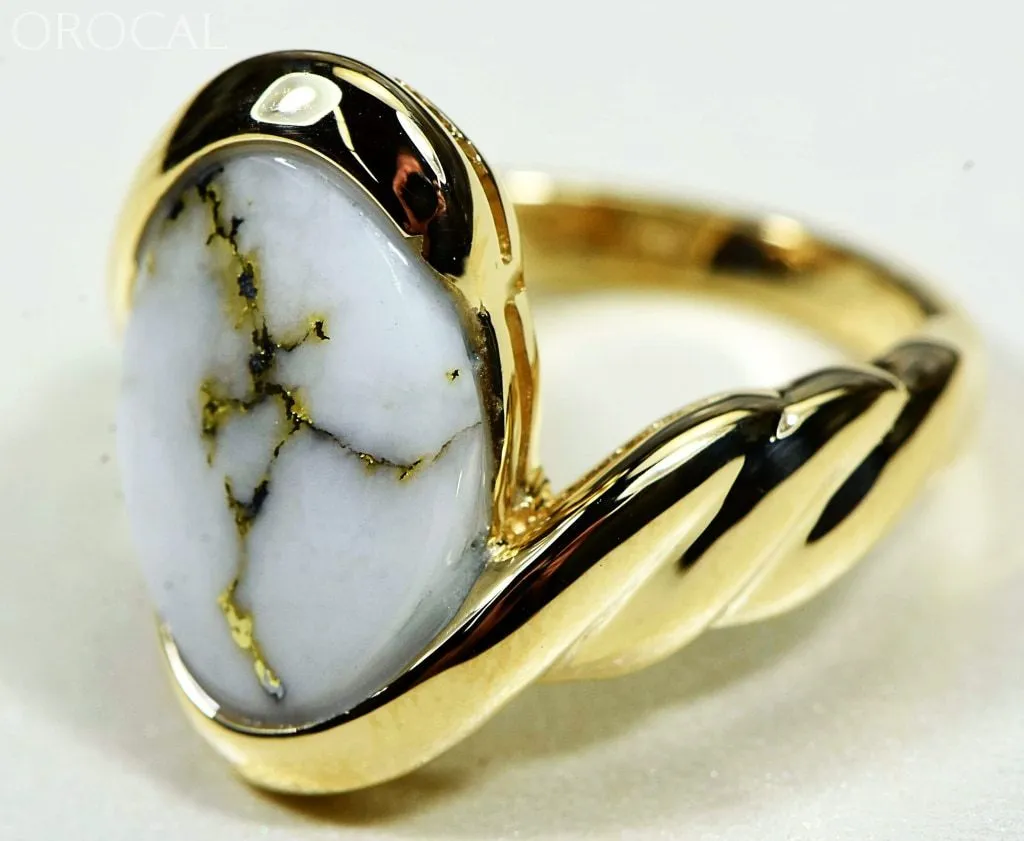 Gold Quartz Ring "Orocal" RL1002Q Genuine Hand Crafted Jewelry - 14K Gold Casting