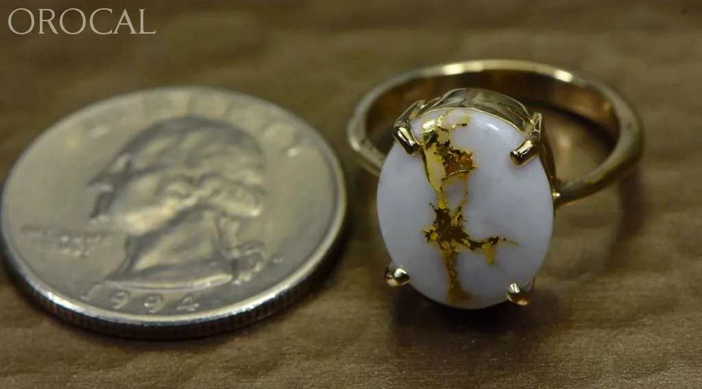 Gold Quartz Ring "Orocal" RL1007Q Genuine Hand Crafted Jewelry - 14K Gold Casting