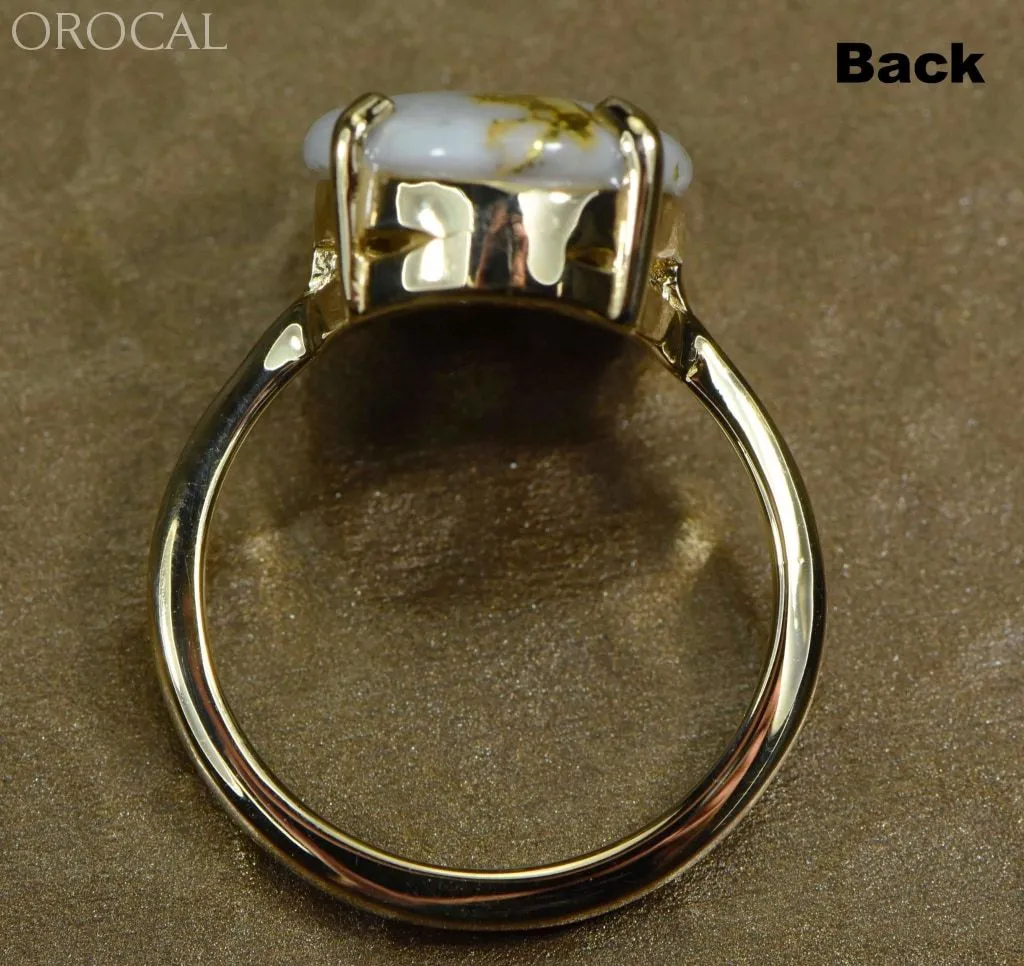 Gold Quartz Ring "Orocal" RL1007Q Genuine Hand Crafted Jewelry - 14K Gold Casting