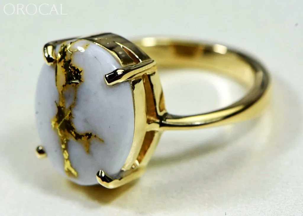 Gold Quartz Ring "Orocal" RL1007Q Genuine Hand Crafted Jewelry - 14K Gold Casting