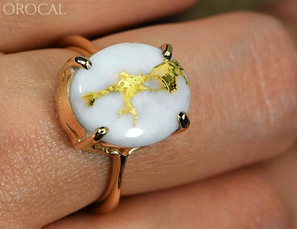 Gold Quartz Ring "Orocal" RL1007Q Genuine Hand Crafted Jewelry - 14K Gold Casting