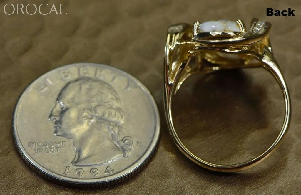 Gold Quartz Ring "Orocal" RL1028DQ Genuine Hand Crafted Jewelry - 14K Gold Casting