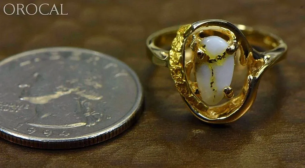 Gold Quartz Ring "Orocal" RL1043NQ Genuine Hand Crafted Jewelry - 14K Gold Casting