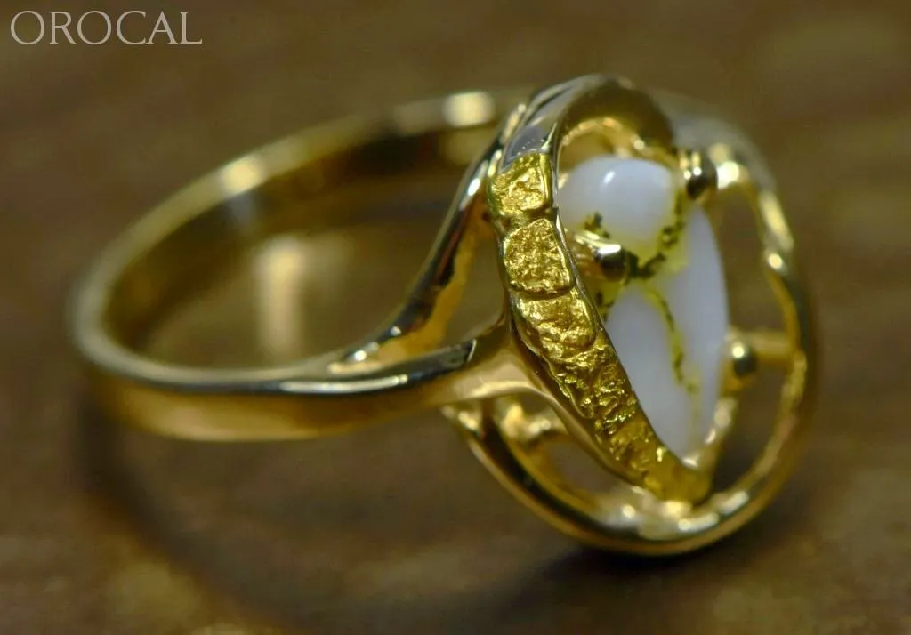 Gold Quartz Ring "Orocal" RL1043NQ Genuine Hand Crafted Jewelry - 14K Gold Casting