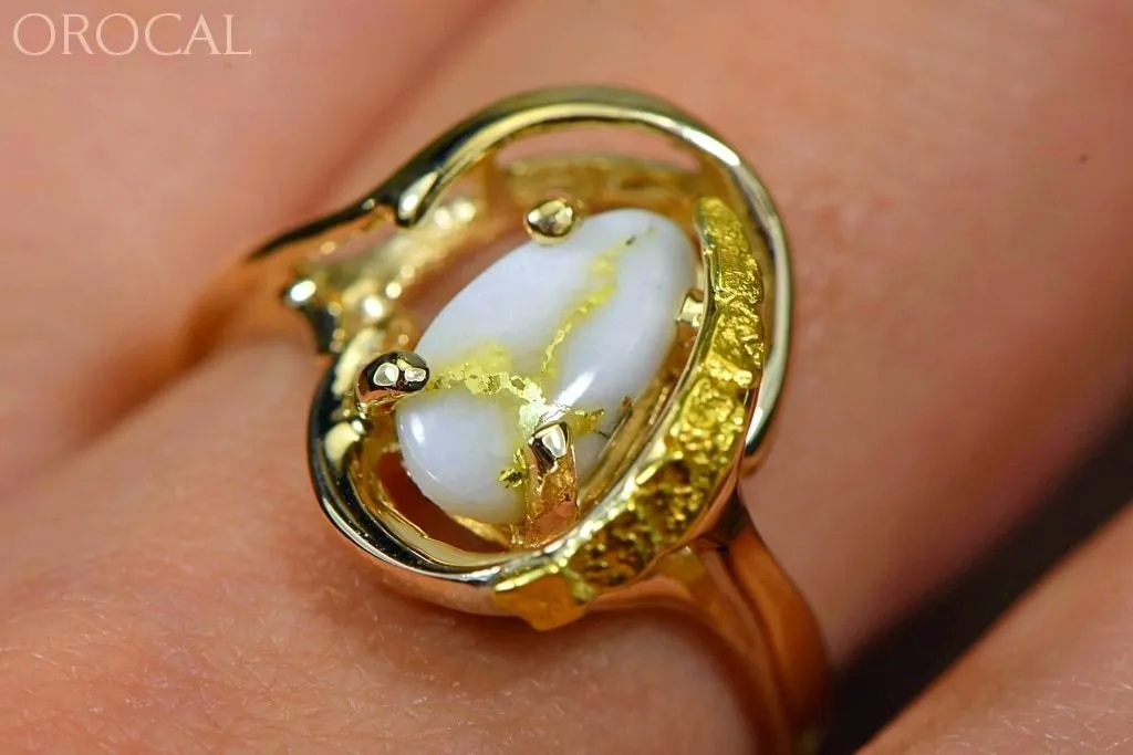 Gold Quartz Ring "Orocal" RL1043NQ Genuine Hand Crafted Jewelry - 14K Gold Casting
