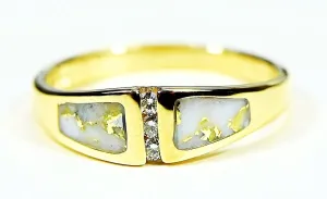 Gold Quartz Ring "Orocal" RL1057DQ Genuine Hand Crafted Jewelry - 14K Gold Casting