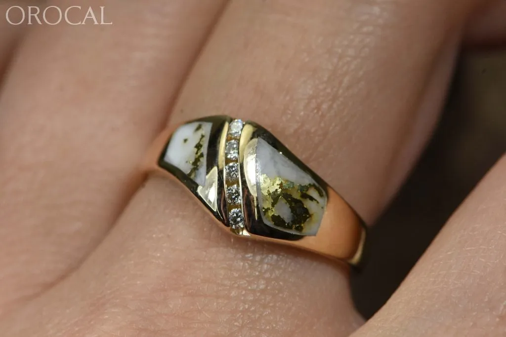 Gold Quartz Ring "Orocal" RL1064DQ Genuine Hand Crafted Jewelry - 14K Gold Casting