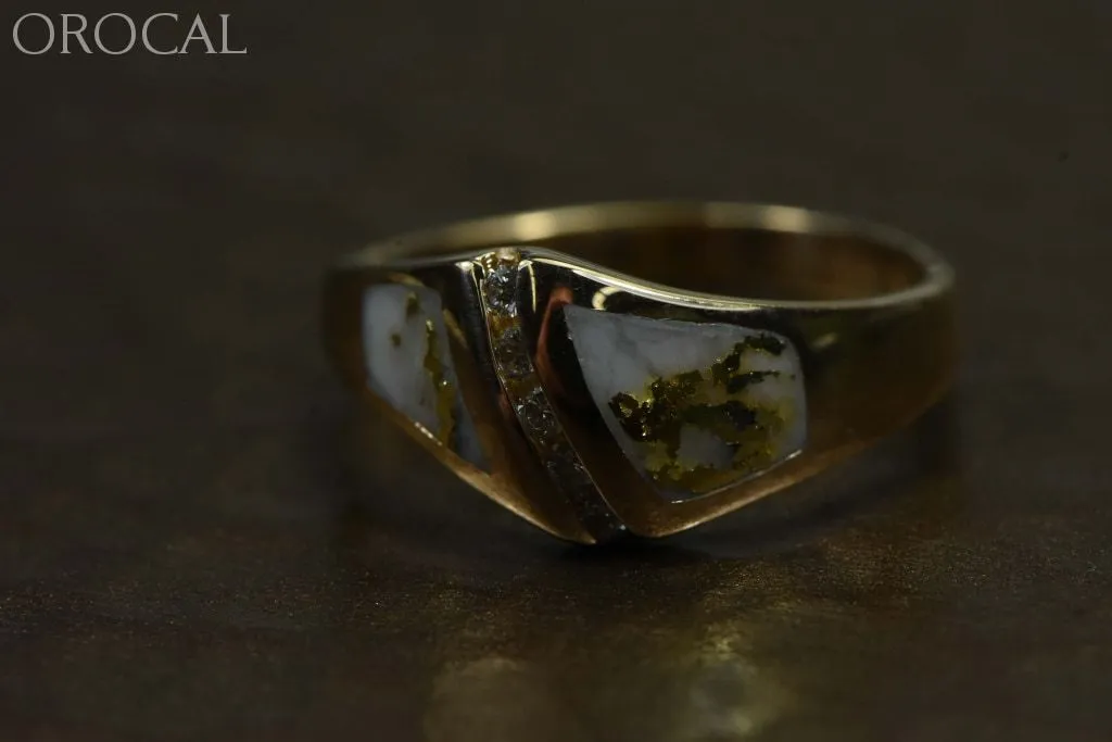 Gold Quartz Ring "Orocal" RL1064DQ Genuine Hand Crafted Jewelry - 14K Gold Casting