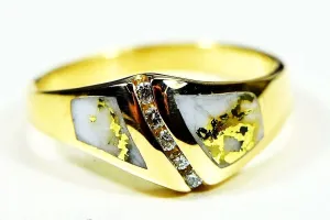 Gold Quartz Ring "Orocal" RL1064DQ Genuine Hand Crafted Jewelry - 14K Gold Casting