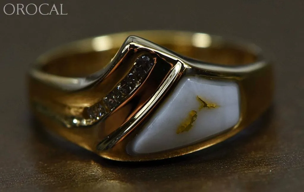 Gold Quartz Ring "Orocal" RL1073DQ Genuine Hand Crafted Jewelry - 14K Gold Casting