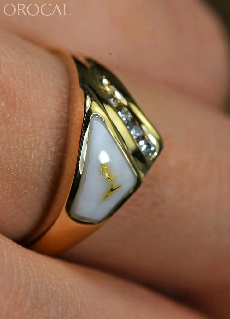 Gold Quartz Ring "Orocal" RL1073DQ Genuine Hand Crafted Jewelry - 14K Gold Casting