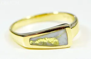 Gold Quartz Ring "Orocal" RL1074Q Genuine Hand Crafted Jewelry - 14K Gold Casting