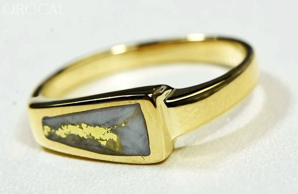Gold Quartz Ring "Orocal" RL1074Q Genuine Hand Crafted Jewelry - 14K Gold Casting