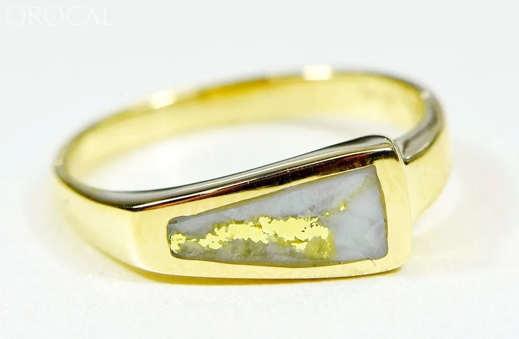 Gold Quartz Ring "Orocal" RL1074Q Genuine Hand Crafted Jewelry - 14K Gold Casting