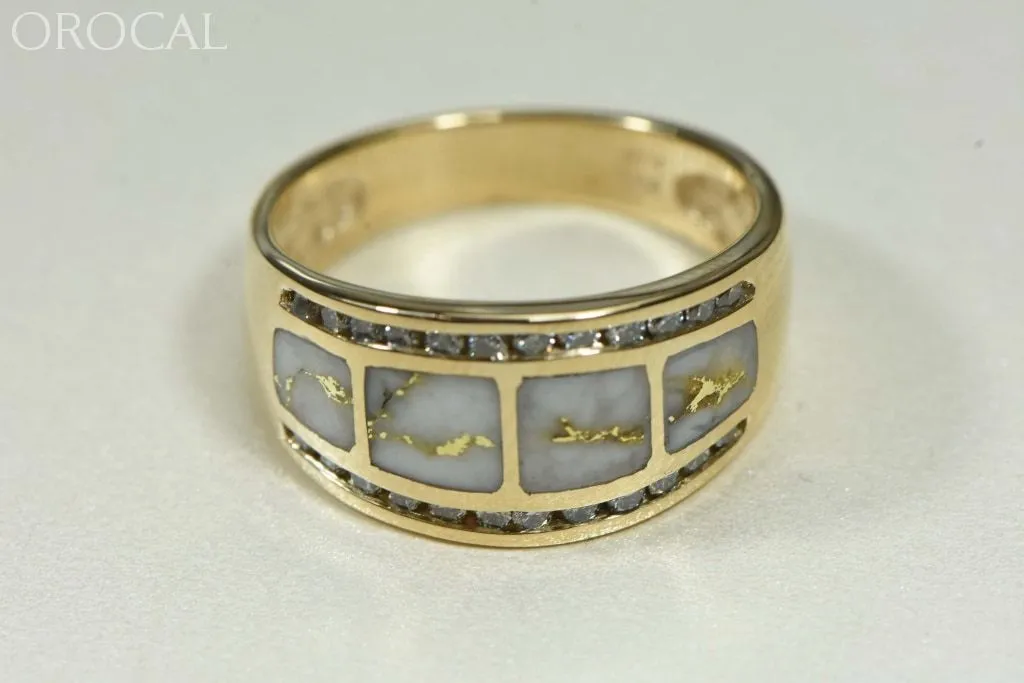Gold Quartz Ring "Orocal" RL1075DQ Genuine Hand Crafted Jewelry - 14K Gold Casting