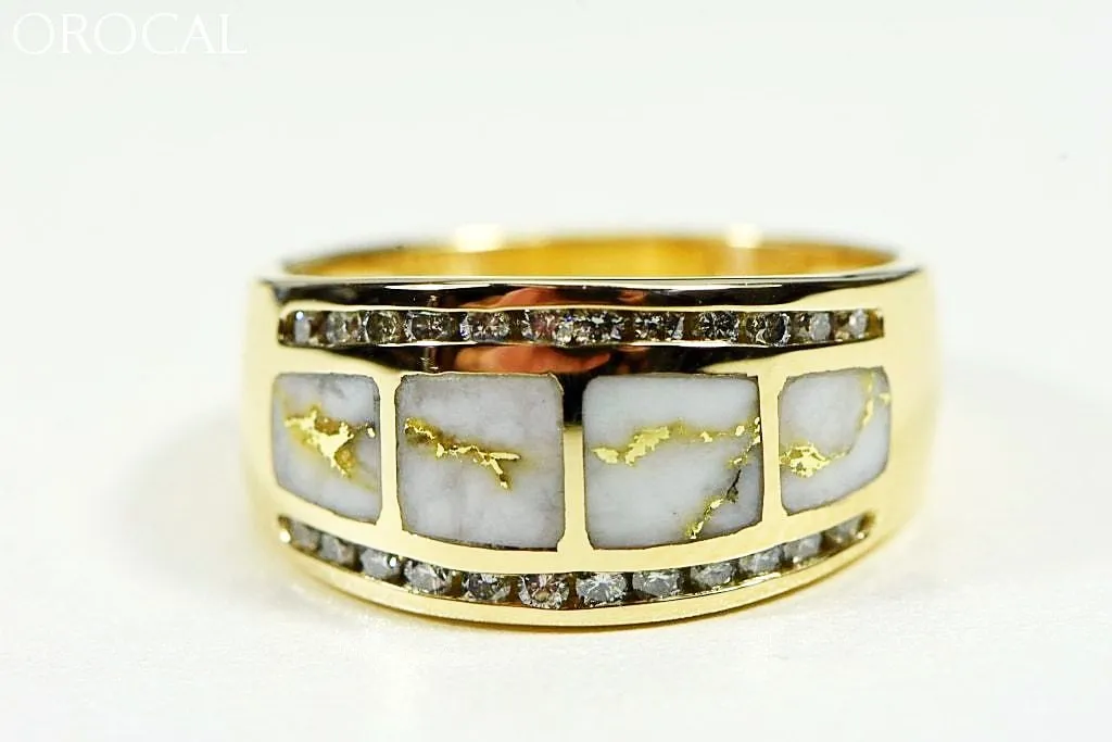 Gold Quartz Ring "Orocal" RL1075DQ Genuine Hand Crafted Jewelry - 14K Gold Casting