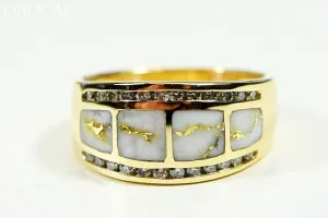 Gold Quartz Ring "Orocal" RL1075DQ Genuine Hand Crafted Jewelry - 14K Gold Casting
