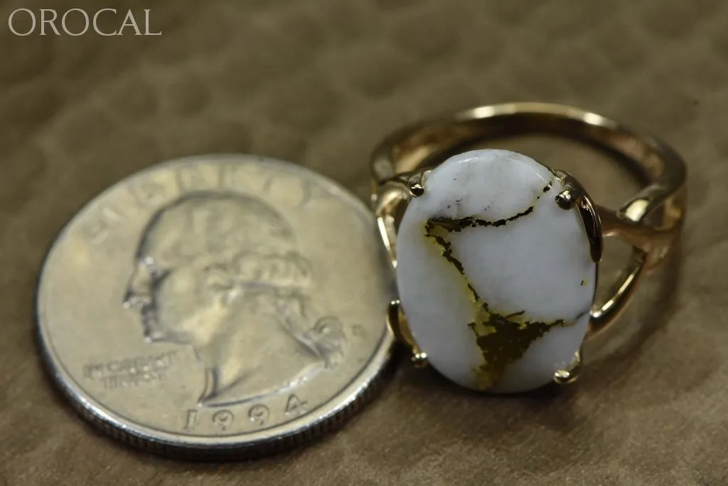 Gold Quartz Ring "Orocal" RL1106Q Genuine Hand Crafted Jewelry - 14K Gold Casting