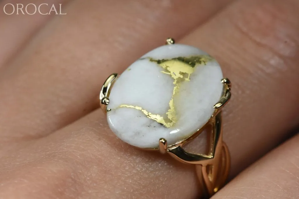 Gold Quartz Ring "Orocal" RL1106Q Genuine Hand Crafted Jewelry - 14K Gold Casting