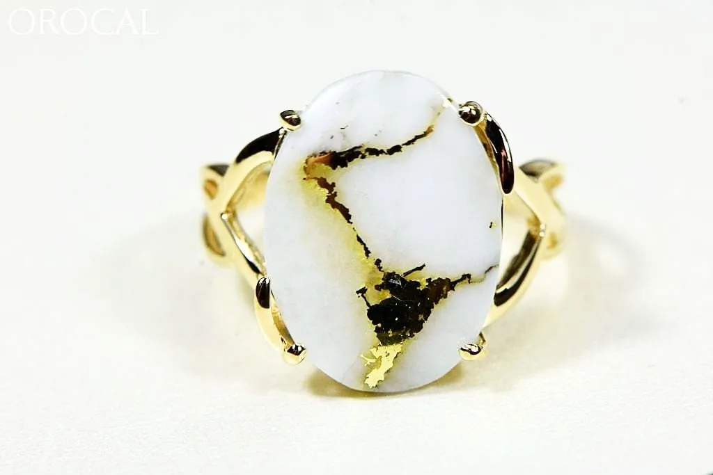 Gold Quartz Ring "Orocal" RL1106Q Genuine Hand Crafted Jewelry - 14K Gold Casting
