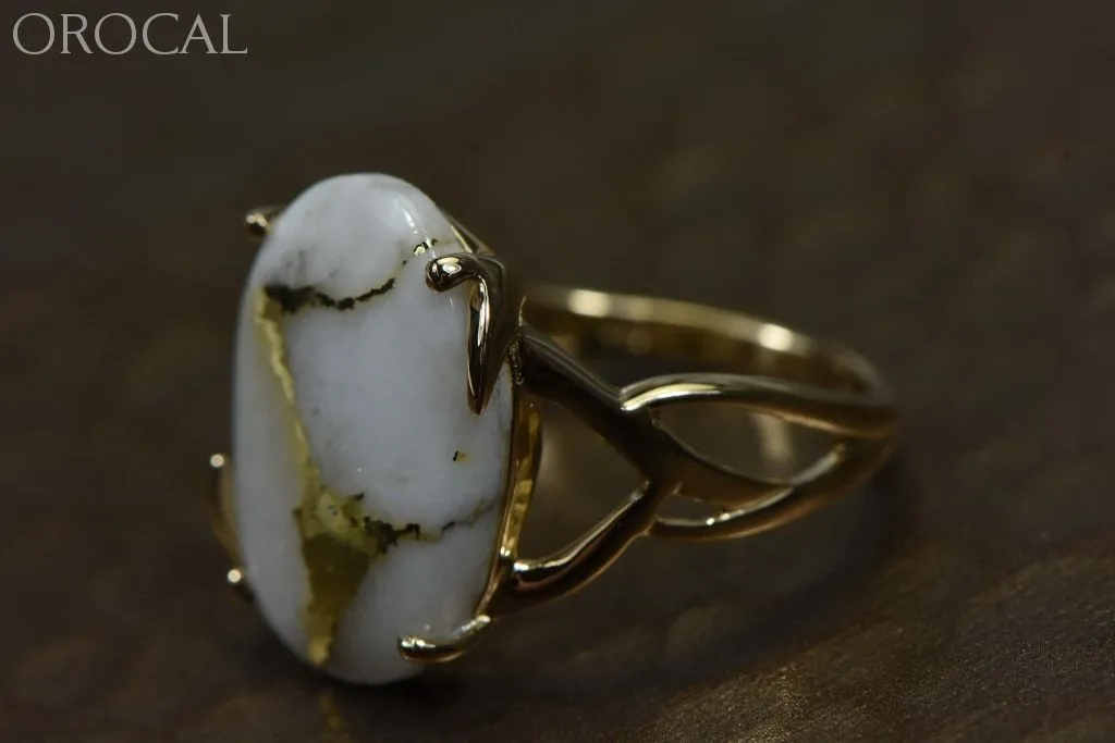 Gold Quartz Ring "Orocal" RL1106Q Genuine Hand Crafted Jewelry - 14K Gold Casting